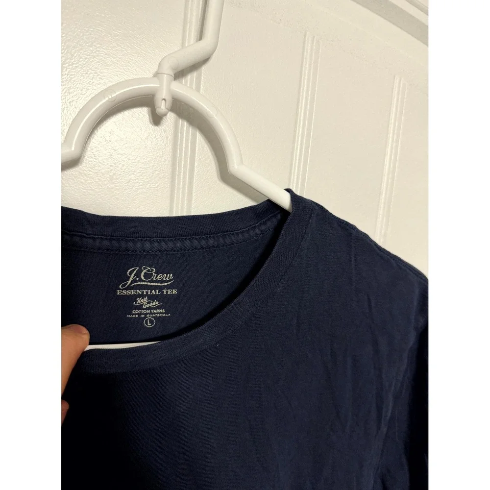 J. Crew Essential Tee Men Large Navy Blue Short Sleeve Cotton T-Shirt
